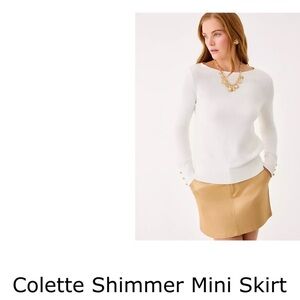 Gold metallic Colette Shimmer Mini Skirt
